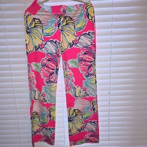 Lilly Pulitzer Pink Floral Boot Cut Pants